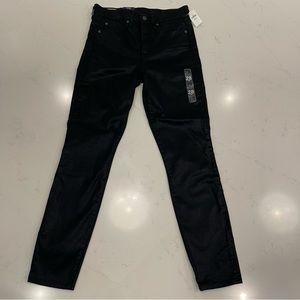 Gap: Coated Denim High Waist True Skinny Stretch : Black : 28